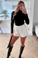 Mina White Sequin Shorts