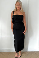 Eloise Black Bandeau Strapless Maxi Dress