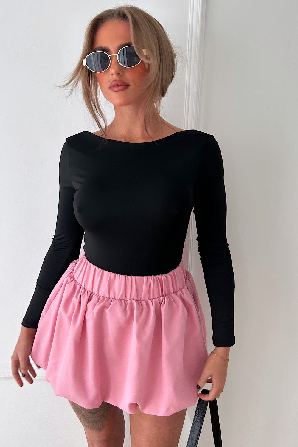 Becki Pink Puff Ball Skirt