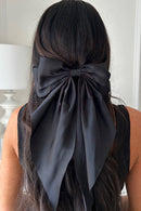 Amy Black Satin Hair Bow Clip