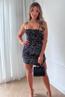 Sofia Black Sequin Mini Dress