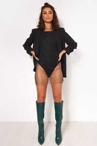 Bora Black Diamante Mini Dress