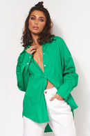 Green Oversized Boyfriend Shirt