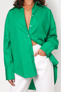 Green Oversized Boyfriend Shirt