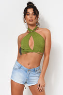 Kinley Green Halter Neck Top