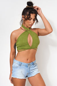 Kinley Green Halter Neck Top