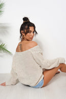Beige Button Front Cardigan