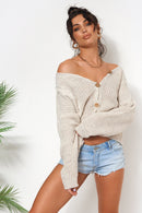 Beige Button Front Cardigan