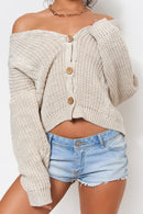 Beige Button Front Cardigan