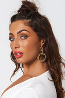 Alia Gold Circle Statement Earrings