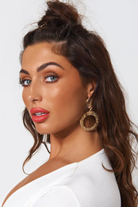 Alia Gold Circle Statement Earrings