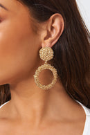 Alia Gold Circle Statement Earrings