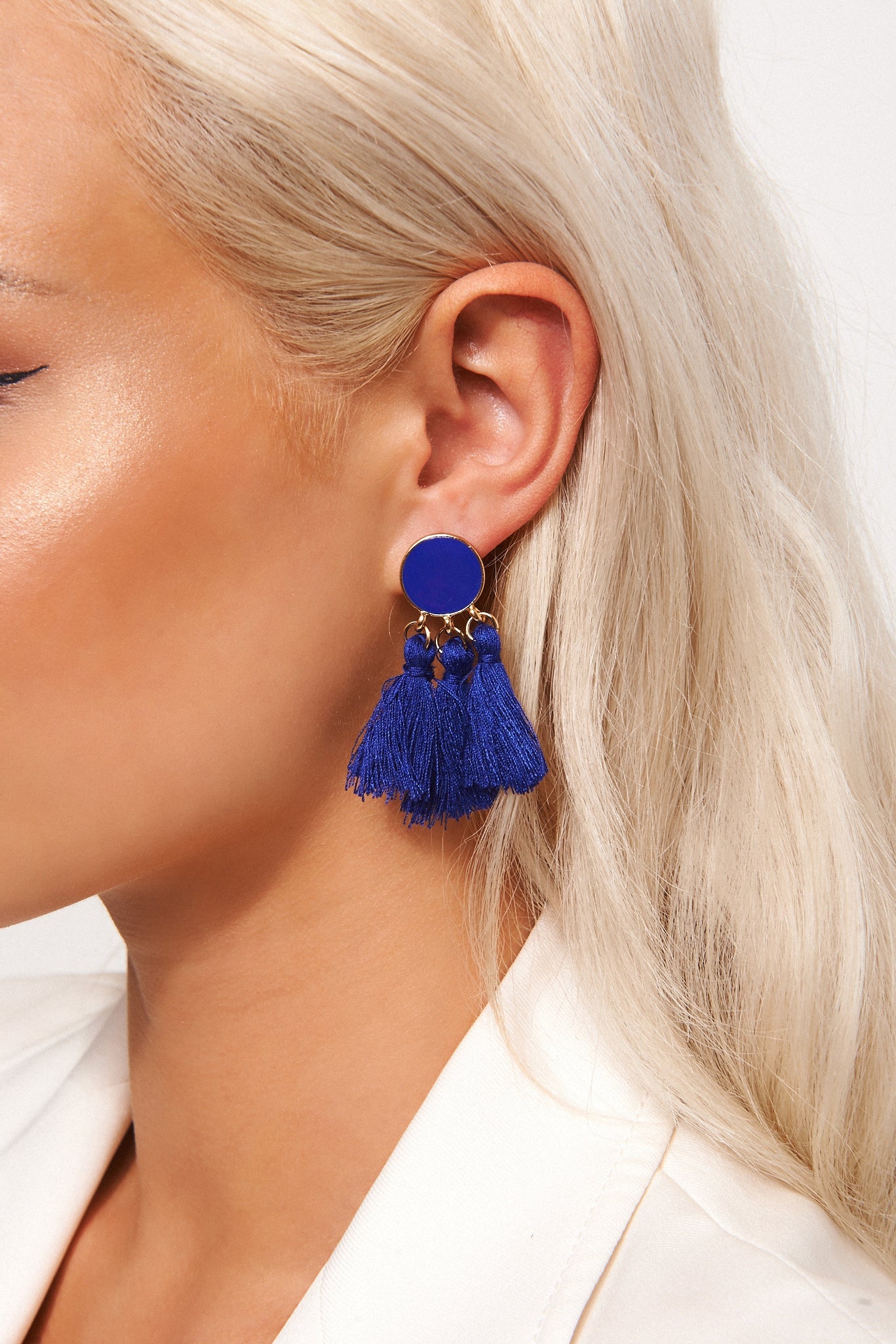 Ari Blue Tassel Earrings