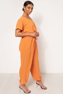 Greta Orange V Neck Jumpsuit