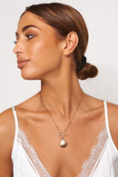 Gold Seashell T Bar Necklace