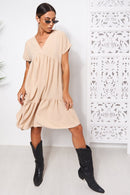 Samia Beige Smock Dress