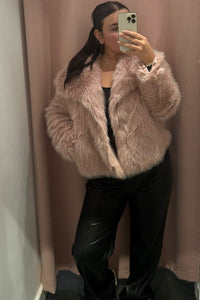Ellen Pink Faux Fur Jacket