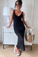 Jenny Black Crochet Maxi Dress