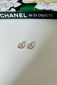 Starlight Rose Gold Heart Diamante Stud Earrings
