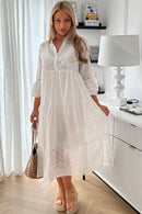 Amelia White Broderie Maxi Dress