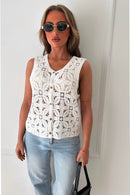 Amanda White Crochet Waistcoat