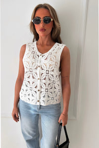 Amanda White Crochet Waistcoat