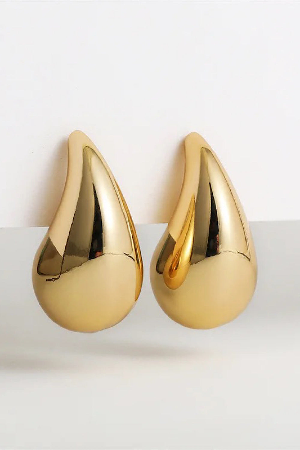 Large Gold Teardrop Earrings