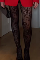 Black Floral Lace Tights