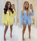 Lyla lace trim blazer one size 6-12