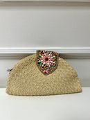 Sia Pink Beaded Clutch Bag