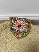 Sia Pink Beaded Clutch Bag