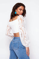 White Lace Crop Top