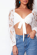 White Lace Crop Top