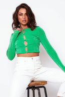 Green Crop Cardigan