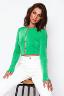 Green Crop Cardigan