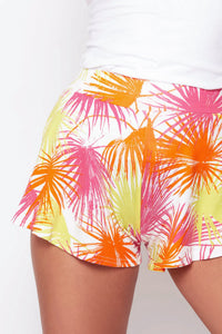 Calipso Neon Palm Print Shorts