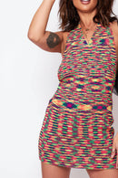 Alani Multicoloured Halter Mini Dress