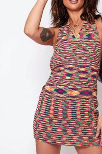 Alani Multicoloured Halter Mini Dress