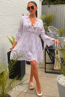 Tori White Crochet Dress