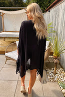 Black Crochet Beach Kaftan Dress