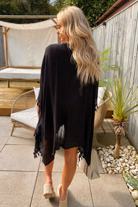 Black Crochet Beach Kaftan Dress