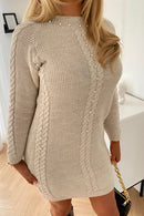 Beige Oversized Pearl Jumper Dress