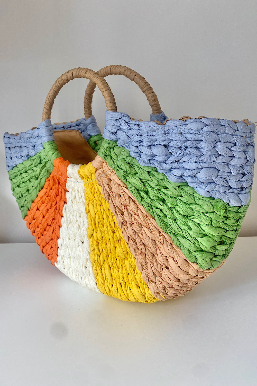 Santorini Multicoloured Straw Hand Bag