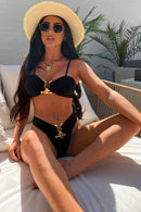 Black & Gold T Bar Bikini