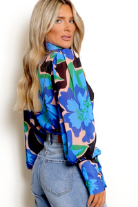 Blue Floral Sheer Shirt