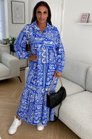 Blue Aztec Maxi Dress