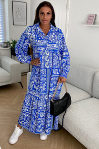 Blue Aztec Maxi Dress