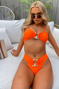 Orange & Gold T Bar Bikini