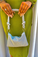 Silver Diamante Knot Bag