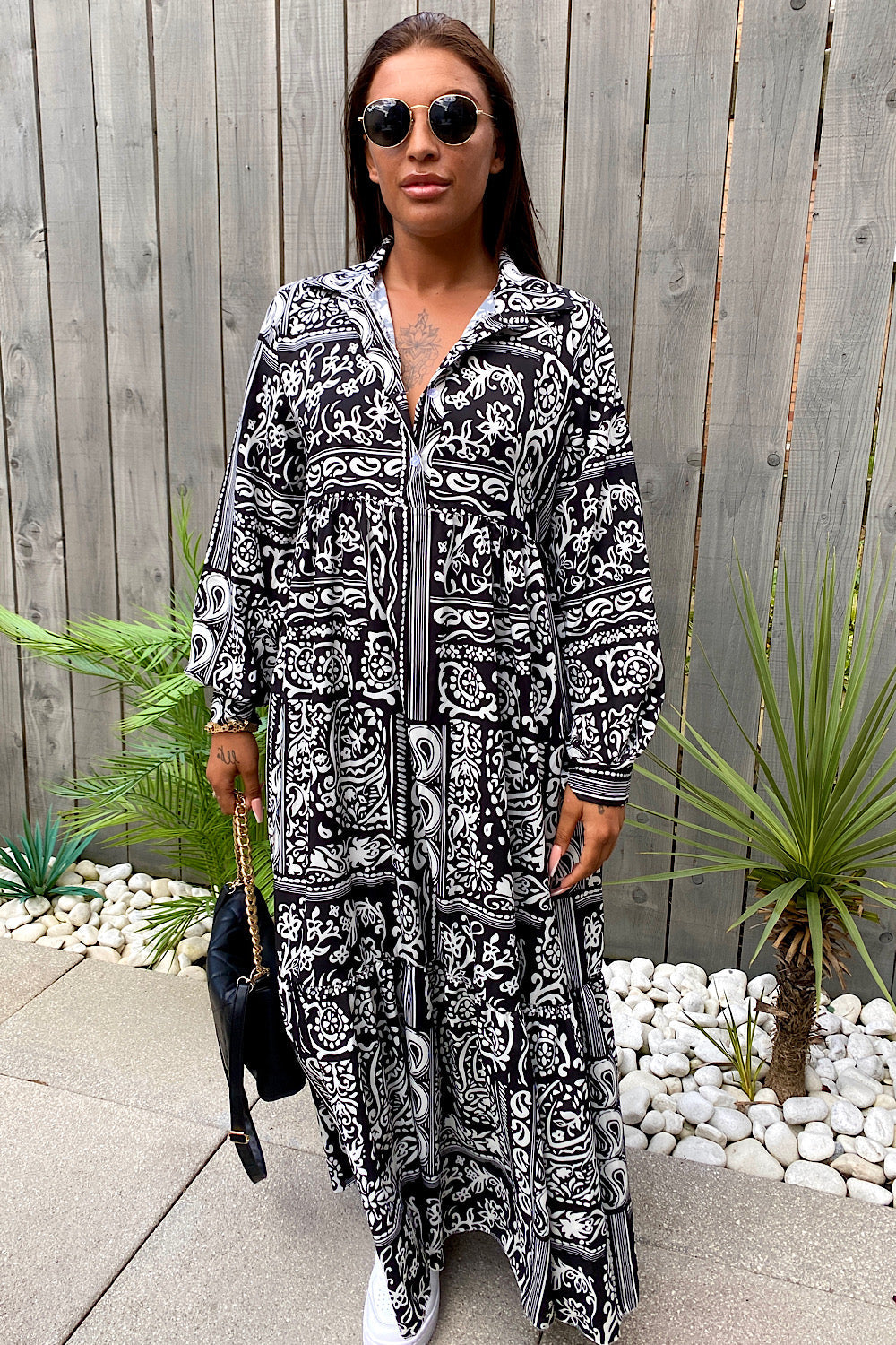 Black Aztec Maxi Dress